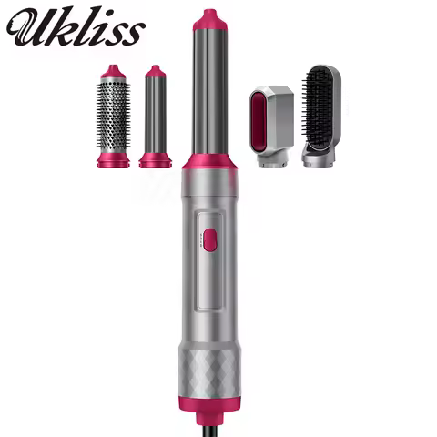 UKLISS Hot Air Brush Hair Dryer 5 in 1, Air Styler with Curling Iron, Straightening Brush