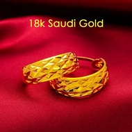 ต่างหูทองคำทองซาอุ18K ของแท้ของขวัญวัน Cincin Kuping ดาวแวววาว
