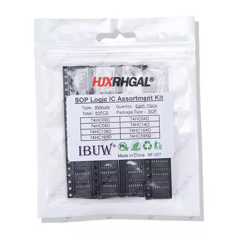 8 Values 80PCS Logic IC assortment Kit diy electronic SMD 74HC00D 74HC04D 74HC08D 74HC14D 74HC138D 7