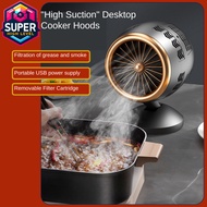 Portable Cooker Exhaust Fan Hood / Desktop Fan Cooker Hood / Kitchen Hood / Filter Hood Mini for Hot Pot Barbecue