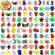 100Pcs Party Favors For Kids 4-8, Mochi Squishy Toy Treasure Box Toys For Classroom Prizes Kawaii Squishies Stress Relief Squishy Fidget Toys For Girls 8-12 Goodie Bag Pinata Stuffers Party Favors Bag