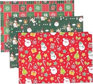 SEWACC 3 Rolls Christmas wrapping paper christmas gift wrapper xmas wrapping paper xmas gift wrapping paper santa wrapping paper nutcracker wrapping paper xmas tissue paper floral paper