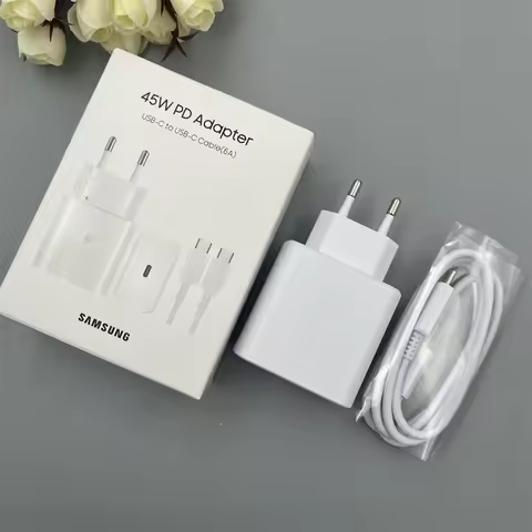 Original Samsung USB-C Charger 45W Super Fast Charge EU/UK Adapter For Galaxy Z Fold/Flip 6 5 4 3 S2