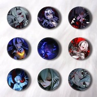 Game Genshin Arlecchino Pins Badges Round Laser Badge Brooch Clothes Backpack Accessories