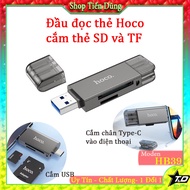 Hoco HB39 memory card reader with 3.0 speed, USB and Type-C plug for SD and TF cards, max transmissi