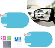 cerfioo 2 PCS Car Rearview Mirror Film, 3.93" x 5.9" Oval Side Window HD Anti-Fog Nano Rain-Proof Water-Repellent Film, Clear Vision Accessories, Compatible with Most Car Models (Transparent)