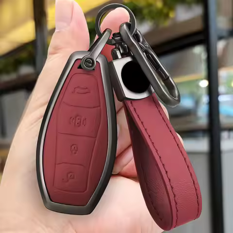 For Hongqi H5 HS5 H6 H9 HQ9 HS3 Metal leather full package keycase personalized keychain protective 