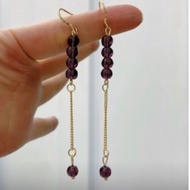 Amethyst Bead String Earrings