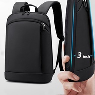 IKE MARTI Thin Laptop Backpack Men Bag 15.6 Inch Office Work Women Backpacks Business Bag Uni Black Backpack Slim Back Pack