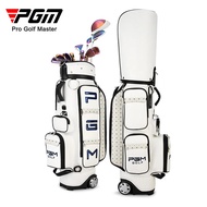 PGM Golf Bag Retractable Folded Golf Aviation Bag Portable Standard PU Leather Large Capacity Golf Caddy Bag with Wheels QB036