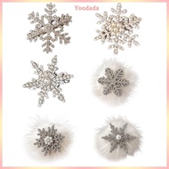 Yoo Christmas Hairpin Blingbling Snowflake Hair Clip Elaborate Barrette Rhinestones