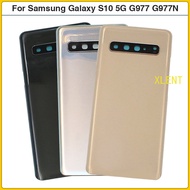 ฝาหลังแบตเตอรี่ G977F SM-G977B สำหรับ Samsung Galaxy S10 5ก. ฝาหลังหน้าจอโทรศัพท์3มิติมีกาว + เปลี่ยนเลนส์กล้องถ่ายรูป