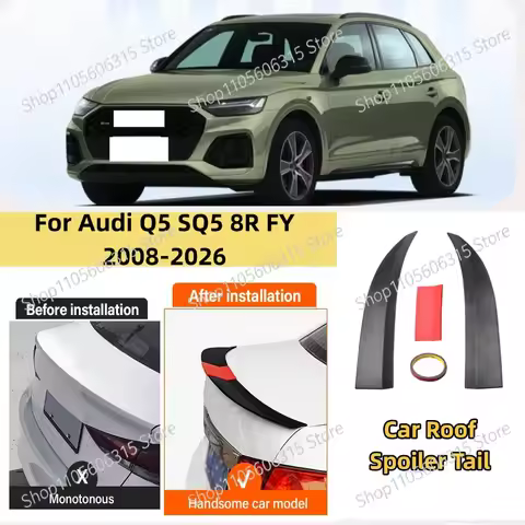 For Audi Q5 SQ5 8R FY 2008-2026 3-Section ABS Rear Trunk Spoiler 115-125cm Adjustable Sports Decor T