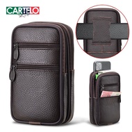 sling bag bag lelaki Crocodile Men's Elderly Leather Work Site Mobile Phone Bag