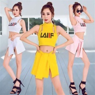夜店dj女歌手网红吧爵士舞ds演出服钢管舞街舞练功服套装三件套5.9 Nightclub DJ female singer internet celebrity bar jazz dance DS p