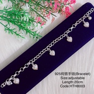 925纯银手链链/HTH8003(925 Silver Bracelet)Rantai tangan perak 925