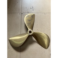 Brass presser foot 4 inches 6 rabbits running left 3-bladed copper propeller