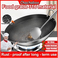 Honeycomb Wok Stainless Steel Non-Stick Wok 22cm/28cm Cooking Wok