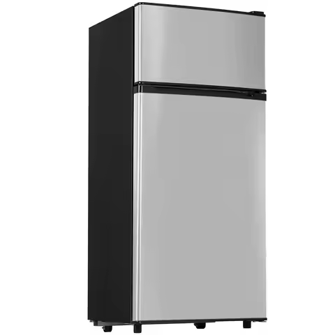4.5 Cu.Ft Mini Fridge with Freezer, 2-Door Small Fridge with 7-Level Thermostat & Shelves, Quiet Min