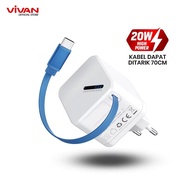 VIVAN SUPER 4S Charger + Cable Type-C Retractable 20W 70Cm