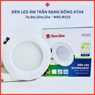 Đèn Led Âm Trần Rạng Đông - Đèn Mắt Trâu Downlight AT04 - Ánh Sáng Trắng Vàng - BH 2 Năm