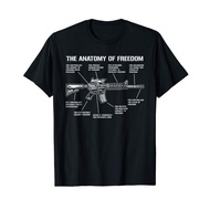 Anatomy of Freedom M4 Ar15 Assault Rifle Gun Flag 2025 New Fashion 100% Cotton Slim Fit Top for Men 