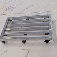 [Load Bearing300Jin]Stainless Steel Mobile Flower Stand with Universal Wheels, Thickened Long Strip 