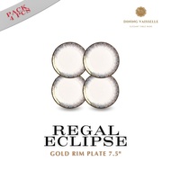 Dining Vaisselle - Regal Eclipse จานขอบทอง New Bone 7.5” / 8.5” / 10.5” (แพ็ค 4 / 6 / 10 ชิ้น)