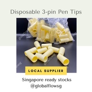 ✅ 25 pcs Disposable 3-Pin Lancet Pen Pin Head Cover Lancing Lancet Device Pen Cover Caps Three-needl