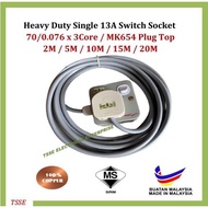 1gang 13Amp Metal Clad Heavy Duty Portable Socket Extension Wire (10meter / 15meter / 20meter)