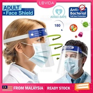 LOVIDA CLEAR STOCK Face Shield Protector High Cover Protective Face Screen Anti-fog Masks Anti Splash Head Guard防护面罩