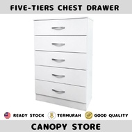 【Modern Five-Tiers Chest Drawer】5-Tiers White Chest Drawer/ Laci Baju/ Almari Baju/ IKEA Style/ Cheap Termurah/ Cantik