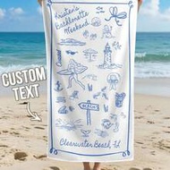 1pc Custom Name Beach Towel, Custom Beach Towel With Name, Custom Name Pool Towel, Personalized Name