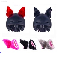 ♧✐♈ Scooter Helmet Ornament Plush Ears Motorcycle Helmet Suction Cup Wings Ears Personality Creative