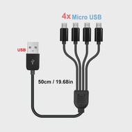 20cm Short USB to Type C Multiple Charging Cable USB-C to 4 in 1 Micro USB Splitter Adapter Cable 5V