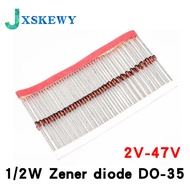 Chip 100pcs 1/2W Zener diode DO-35 BZX55C2V4 2.4/3/3.3/3.9/4.3/4.7/5.1/5.6/6.2/6.8/7.5/8.2/9.1/V10V 