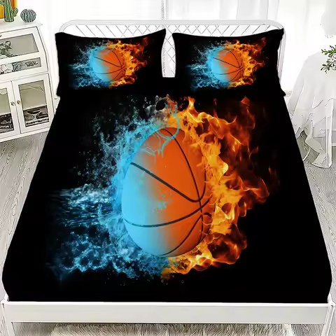 3D Fitted Sheets Basketball Soccer Bedding Printed With Elastic Mattress Cover And Pillowcase Custom