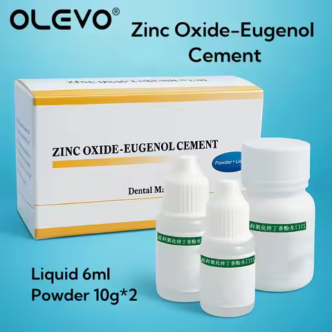 Dental Cement Kit Zinc Oxide-Eugenol Cement Powder Set for Teeth Crown Bridge Filling Restoration Ma
