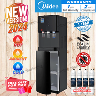 MIDEA NEW DESIGN Hot/Ambient/Cold Floorstanding Water Dispenser YL-2382S - Compressor Cooling - 4 Korea Halal Water Filter