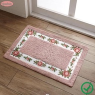 XUESHAN 1 Pcs Flower Rug, Microfiber Non-Skid Pink Rug,  16*24Inch Absorbent Pink Floral Bathroom Ru