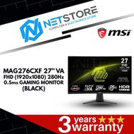 MSI MAG276CXF 27” VA FHD (1920x1080) 280Hz 0.5ms GAMING MONITOR (BLACK) - 9S6-3CE01M-022