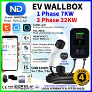 🔋NINGDIAN (ND) EV Wallbox Charger Type 2 Wi-Fi Tuya Smart Life App AC Charger 7kw 22kw Type2 Wallbox