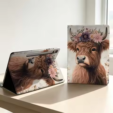 Highland Cow Paint For Samsung Galaxy Tab S11 S10 S9 S8 S7 S6 A9 A8 A11 Lite FE Plus Pen Tray Tablet