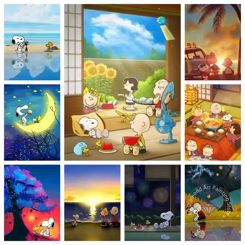 Snoopy Charlie Brown Peanuts 5D DIY Diamond Painting Kit Diamond Embroidery Cross Stitch Handmade Gi