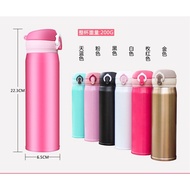 500ML Stainless Steel Double Layer Vacuum Flask Thermos Bottle Termos Air panas Termos Tidak Mudah P