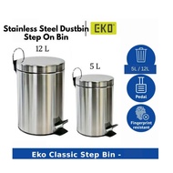 EKO-9825M Stainless Steel Dustbin Step On Bin Rubbish Bin