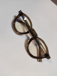 透明深綠/啡色橢圓眼鏡非gentle monster  moscot 非 owndays style 文青 平光鏡 藍光鏡 眼鏡 眼鏡框 眼鏡架 男性 女性 中性 不規則 無品牌