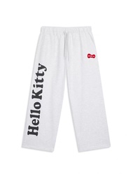 กางเกงกีฬาขาตรงพิมพ์ลายโบว์ตัวอักษร Kitty Collaborative Casual Autumn Winter Open*yy กางเกงขายาวผู้ห