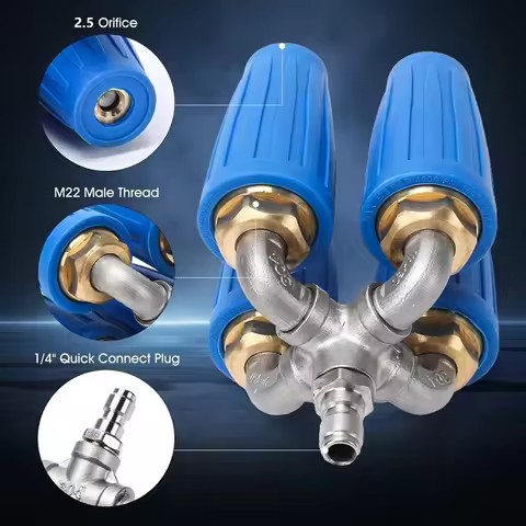4-In-1 Turbo Nozzle Pressure Washer, 360° Rotating Turbo Nozzle With 1/4Inch Quick Connector, 2.5 Or