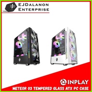 ☇ ◸  ◵ Inplay Meteor 03 | Black | White | Tempered Glass Mesh Front ATX PC Case | Inplay by EJD